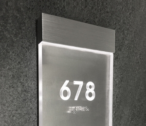 Floating Clear Horizontal LED Sign And Doorbell